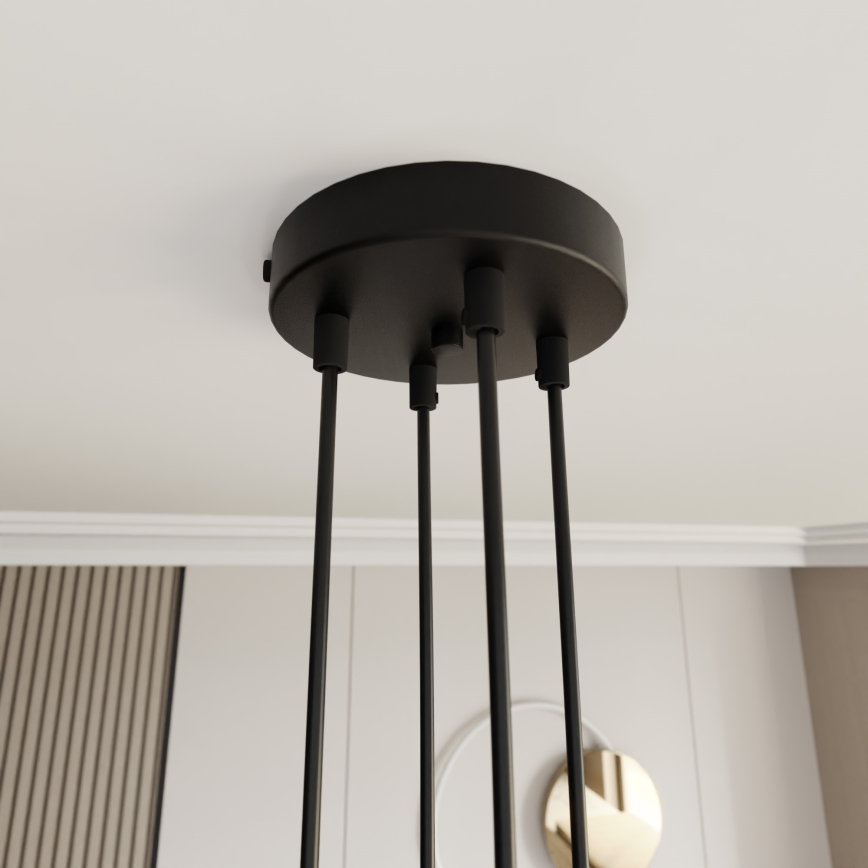 Taklampa MOTIF på vajer 4xE27/15W/230V, svart