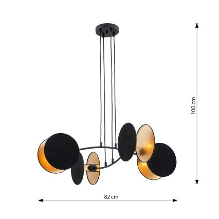 Taklampa MOTIF på vajer 4xE27/15W/230V, svart