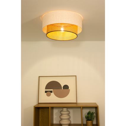 Taklampa NATIA 1x E27, 60 W, 230 V, Ø 45 cm, vit/brun