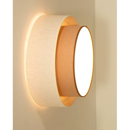 Taklampa NATIA 1xE27/60W/230V Ø 45 cm vit/brun