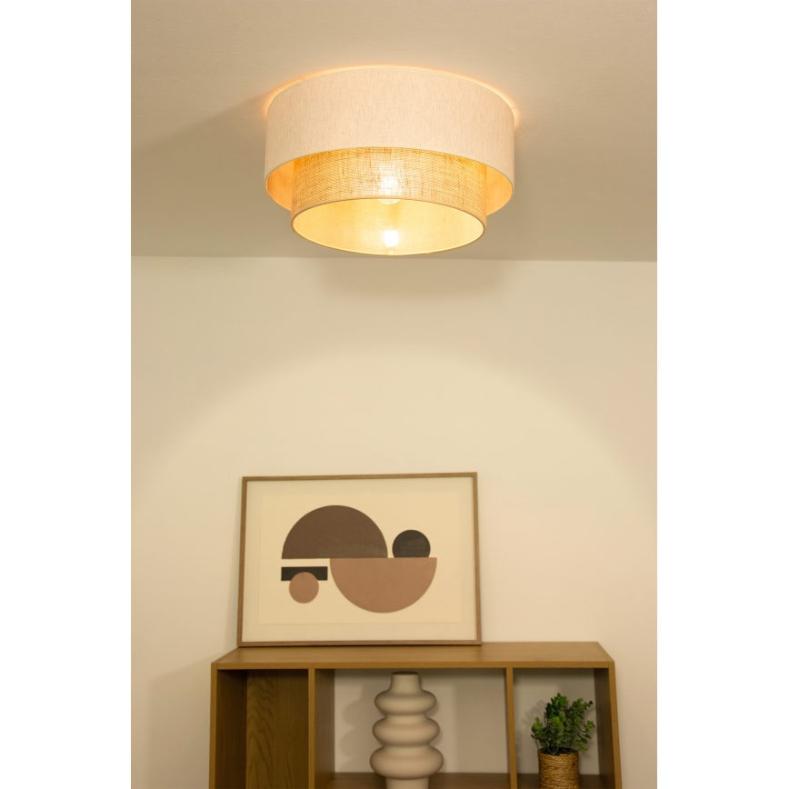 Taklampa NATIA 1xE27/60W/230V Ø 45 cm vit/brun