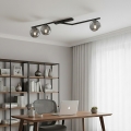 Taklampa NATON 3xE14/10W/230V svart/rökfärgad