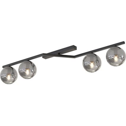 Taklampa NATON 4xE14/10W/230V svart/rökfärgad