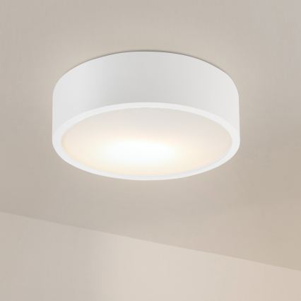 Taklampa NATURAL 1xE27/15W/230V Ø 27,5 cm furu/vit