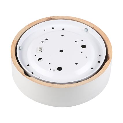 Taklampa NATURAL 1xE27/15W/230V Ø 27,5 cm furu/vit