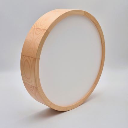 Taklampa NATURAL 2xE27/60W/230V Ø 37 cm tallträ