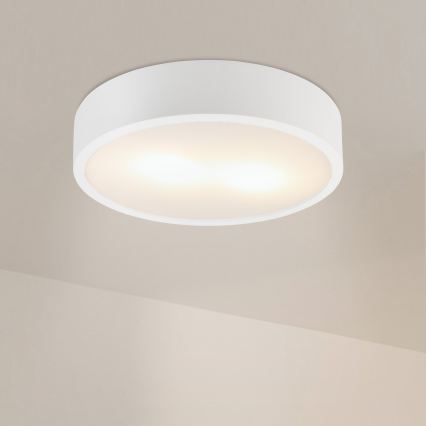 Taklampa NATURAL 3x E27/15W/230V Ø 37,5 cm furu/vit