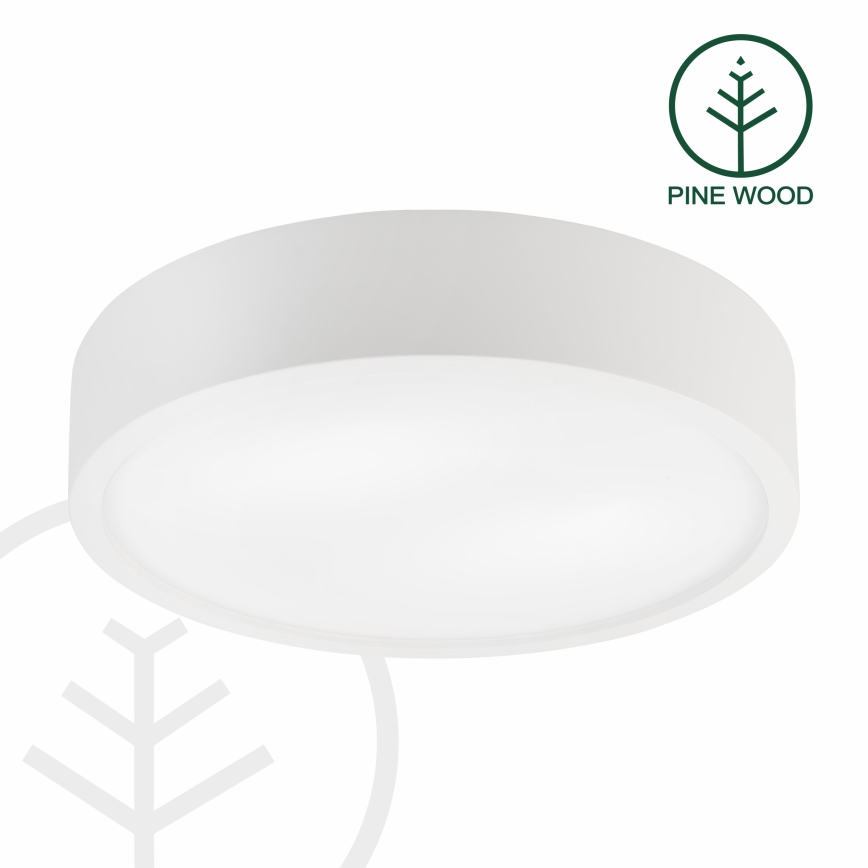 Taklampa NATURAL 3x E27/15W/230V Ø 37,5 cm furu/vit