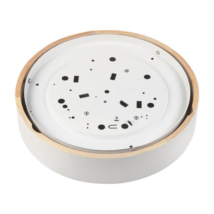 Taklampa NATURAL 3x E27/15W/230V Ø 37,5 cm furu/vit