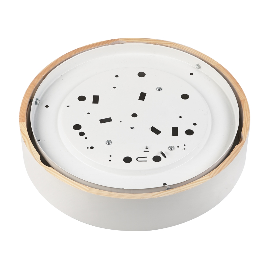 Taklampa NATURAL 3x E27/15W/230V Ø 37,5 cm furu/vit