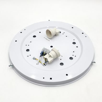 Taklampa NATURAL 3x E27/15W/230V Ø 37,5 cm furu/vit