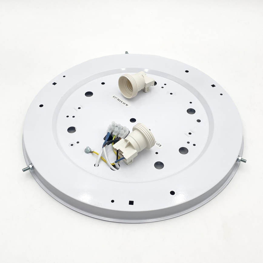 Taklampa NATURAL 3x E27/15W/230V Ø 37,5 cm furu/vit