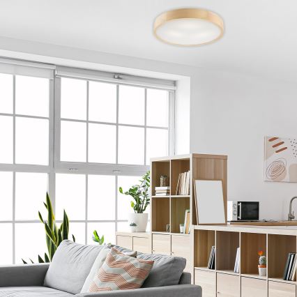 Taklampa NATURAL 3xE27/60W/230V Ø 47 cm i furu