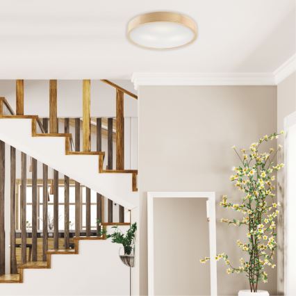 Taklampa NATURAL 3xE27/60W/230V Ø 47 cm i furu