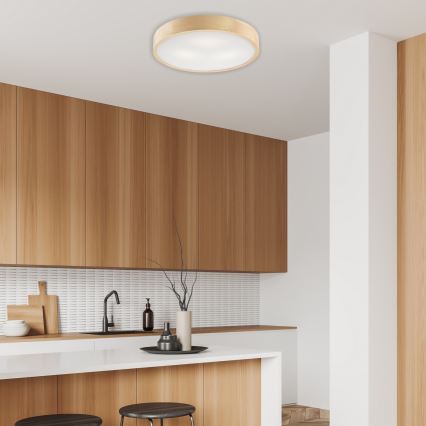 Taklampa NATURAL 3xE27/60W/230V, Ø 47,5 cm i furu