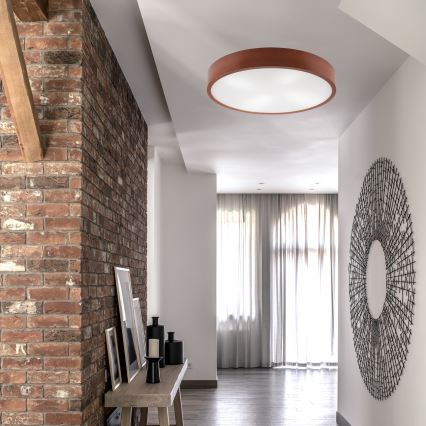Taklampa NATURAL 4xE27/60W/230V ø 57,5 cm tall/brun