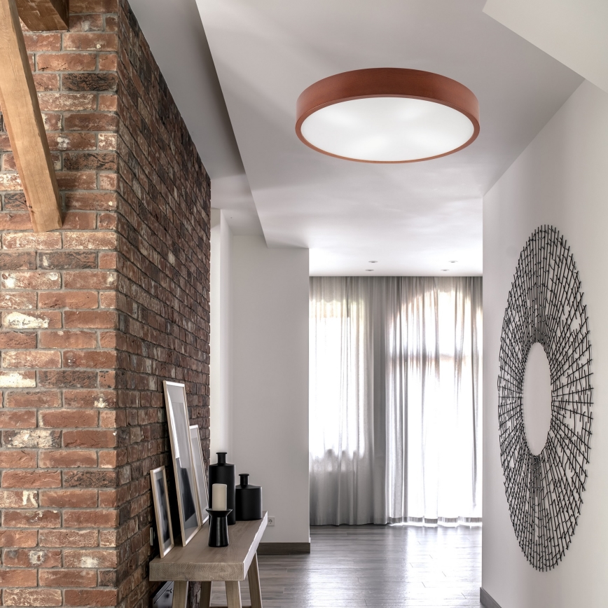 Taklampa NATURAL 4xE27/60W/230V ø 57,5 cm tall/brun