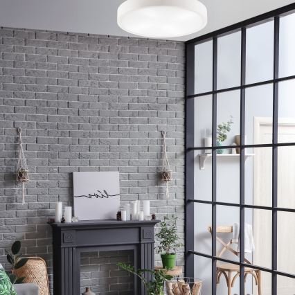 Taklampa NATURAL 4xE27/60W/230V ø 57,5 cm vit/tall