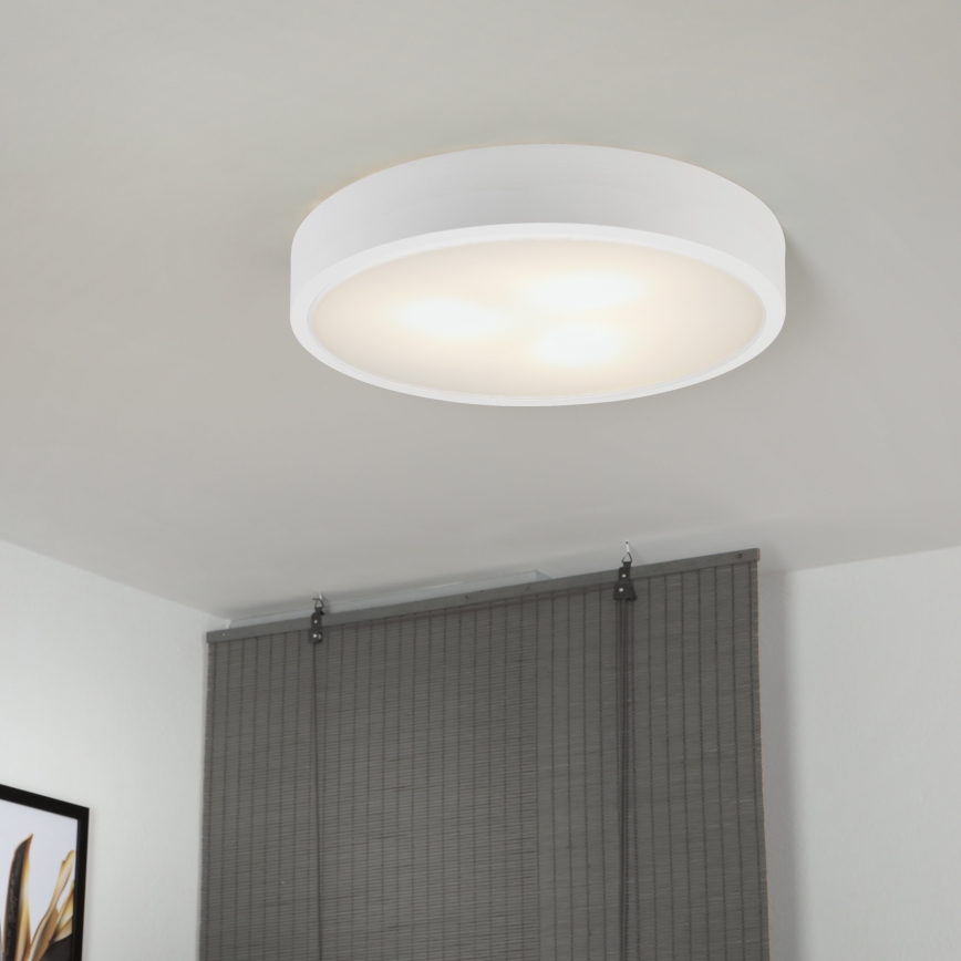 Taklampa NATURAL 5xE27/15W/230V Ø 47,5 cm furu/vit