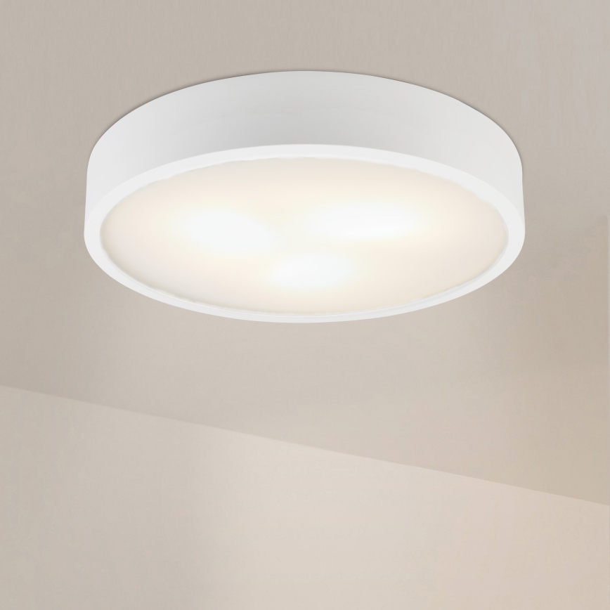 Taklampa NATURAL 5xE27/15W/230V Ø 47,5 cm furu/vit