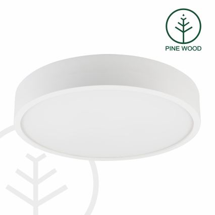Taklampa NATURAL 5xE27/15W/230V Ø 47,5 cm furu/vit