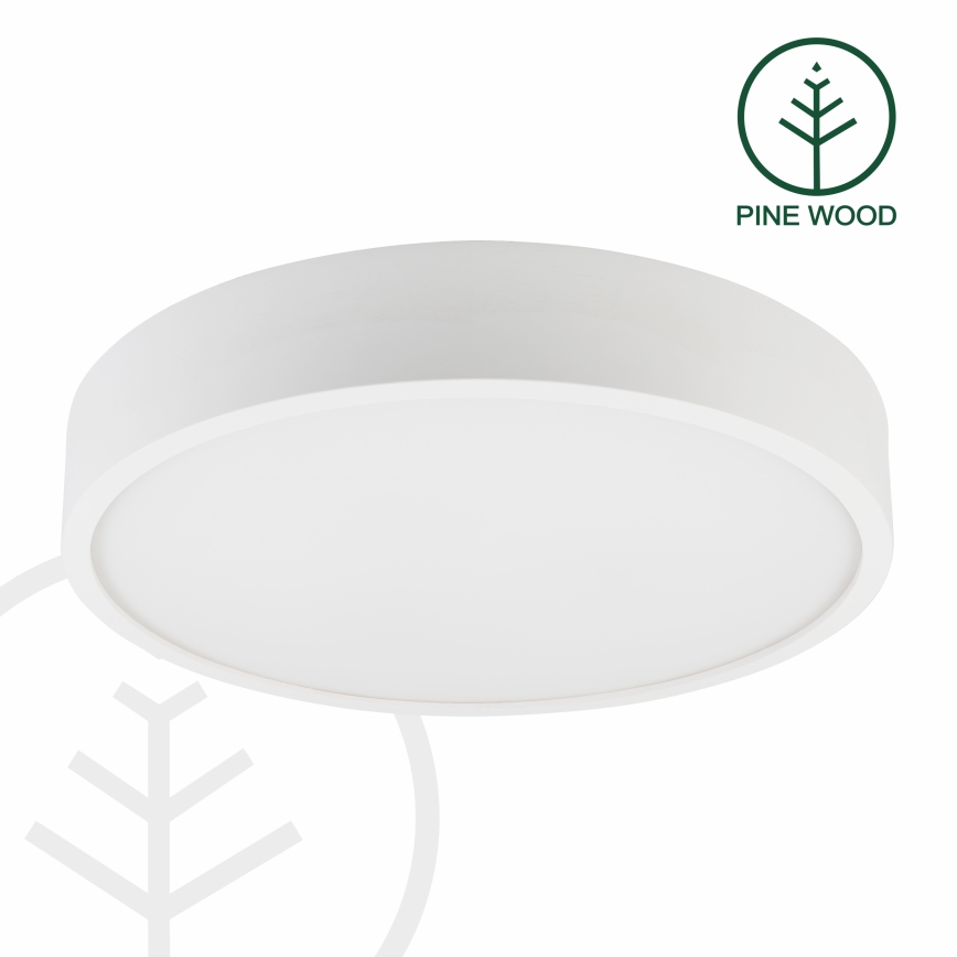 Taklampa NATURAL 5xE27/15W/230V Ø 47,5 cm furu/vit