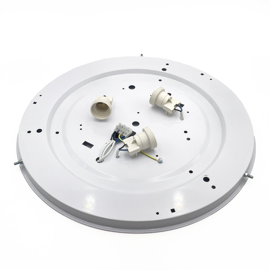 Taklampa NATURAL 5xE27/15W/230V Ø 47,5 cm furu/vit
