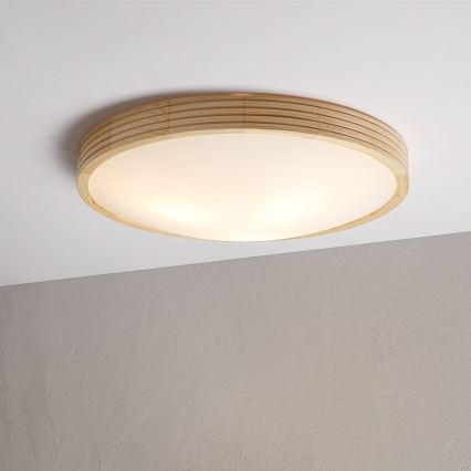 Taklampa NATURAL MODERN SLIM 3xE27/15W/230V Ø 47,5 cm, furu