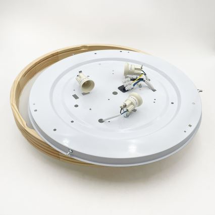 Taklampa NATURAL MODERN SLIM 3xE27/15W/230V Ø 47,5 cm, furu