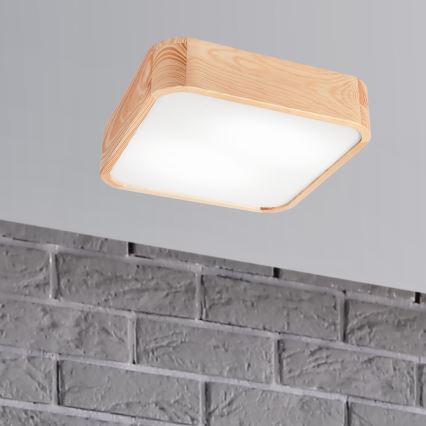 Taklampa NATURAL SQUARE 2xE27/15W/230V 35x35 cm tall