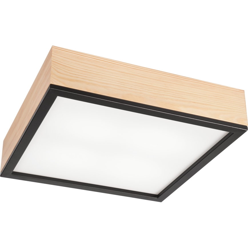 Taklampa NATURAL SQUARE 4xE27/15W/230V 39x39 cm tall/svart
