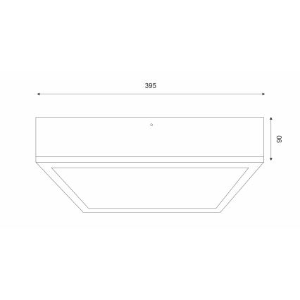 Taklampa NATURAL SQUARE 4xE27/15W/230V 39x39 cm tall/vit