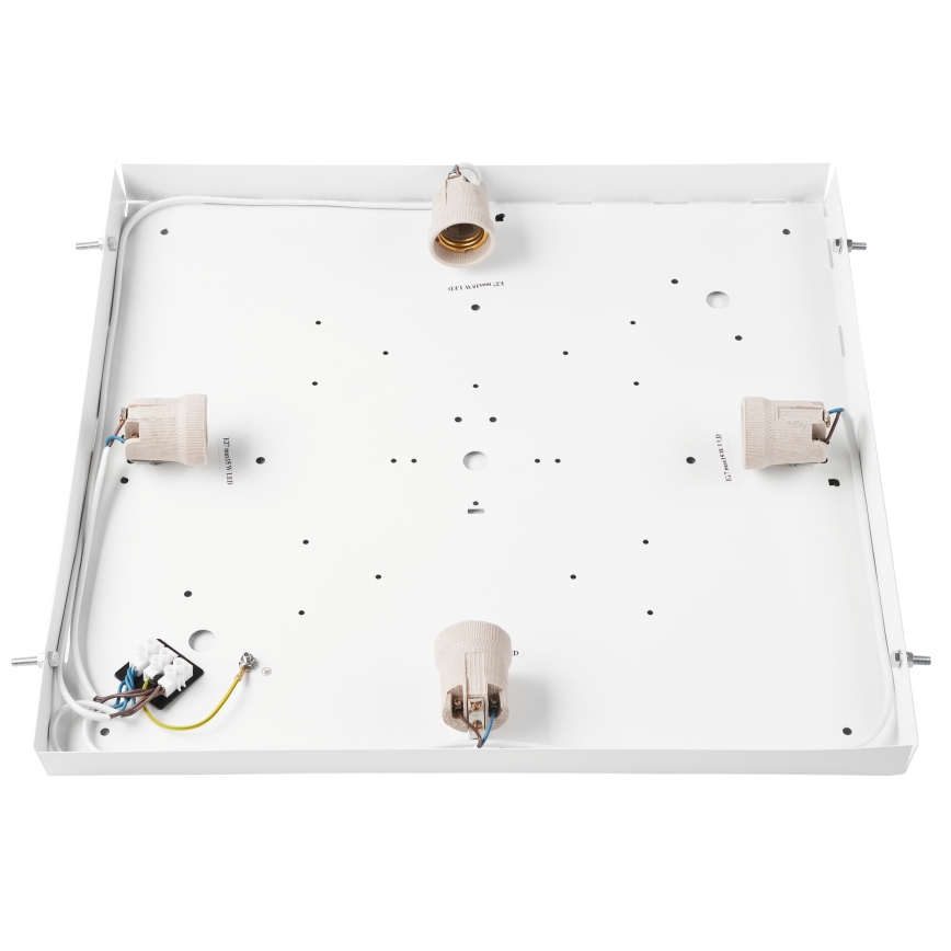 Taklampa NATURAL SQUARE 4xE27/15W/230V 48x48 cm tall/svart