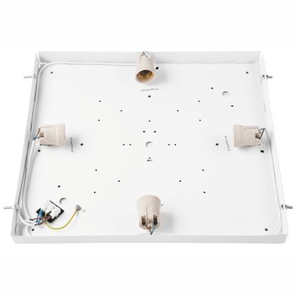 Taklampa NATURAL SQUARE 4xE27/15W/230V 48x48 cm tall/vit