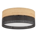 Taklampa NICOL 4xE27/15W/230V Ø 50 cm fanér/svart