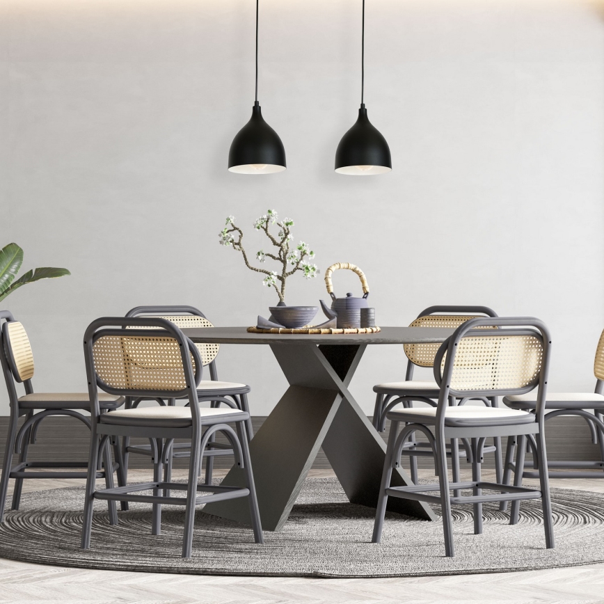 Taklampa på kabel NOAK 2xE27/15W/230V svart