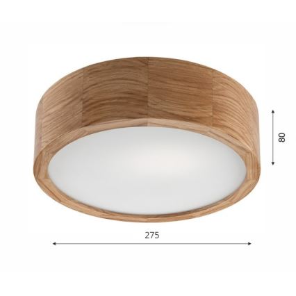 Taklampa OAK 1 x E27/60 W/230 V, ek, Ø 27,5 cm