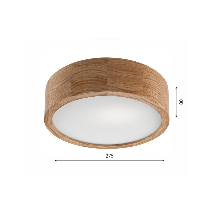Taklampa OAK 1 x E27/60 W/230 V, ek, Ø 27,5 cm