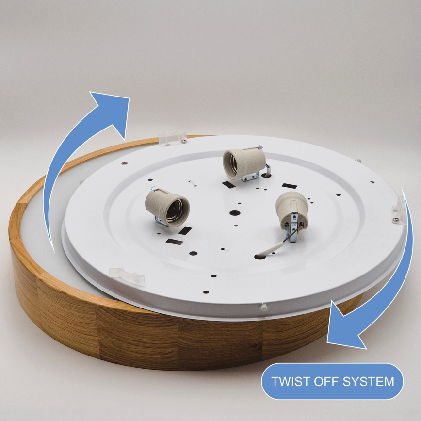 Taklampa OAK 3xE27/60W/230V ek Ø 47,5 cm