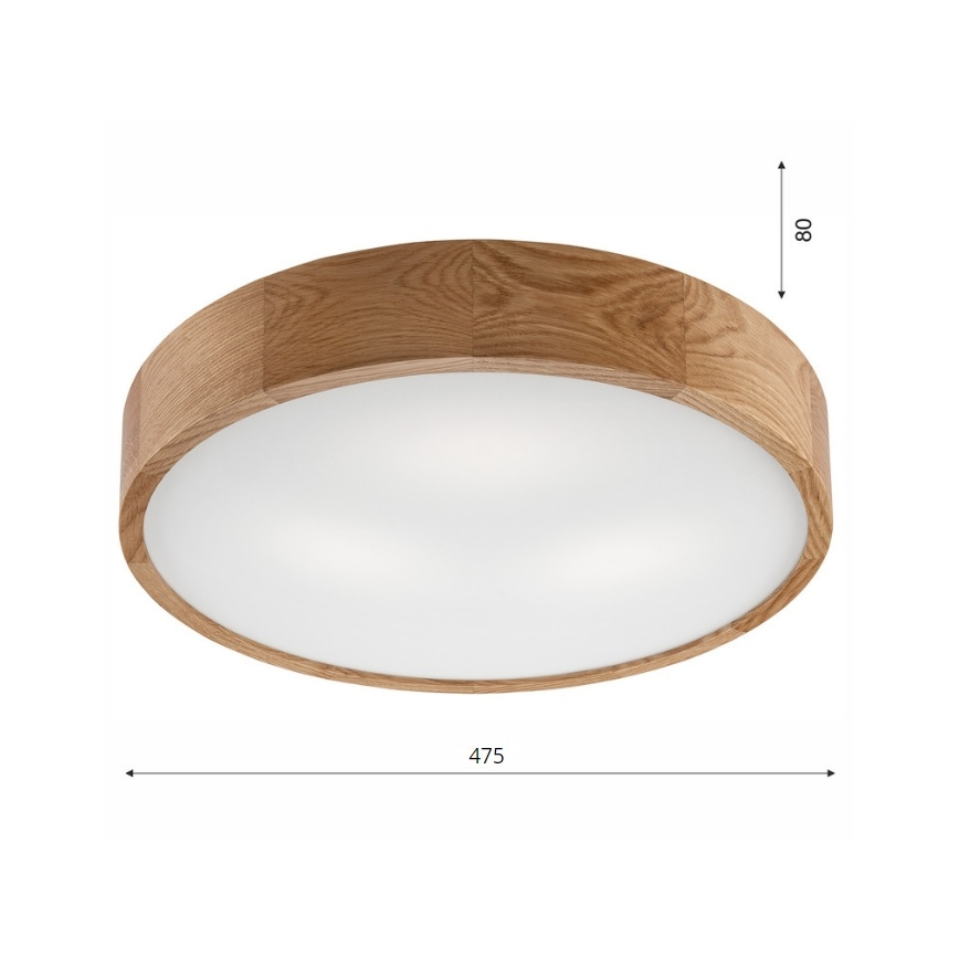 Taklampa OAK 3xE27/60W/230V ek Ø 47,5 cm