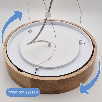 Taklampa i ek med 3xE27/60W/230V, diameter 47,5 cm