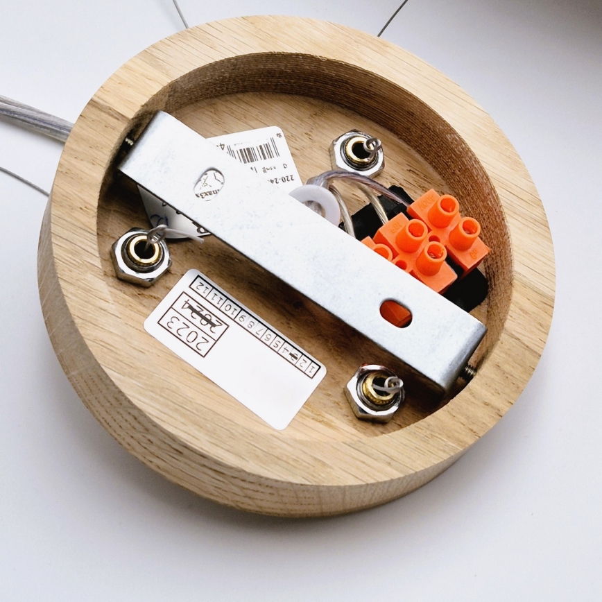 Taklampa i ek med 3xE27/60W/230V, diameter 47,5 cm