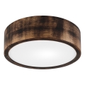 Taklampa OAK SMOKY 1xE27/15W/230V Ø 27,5 cm ek/mörkbrun