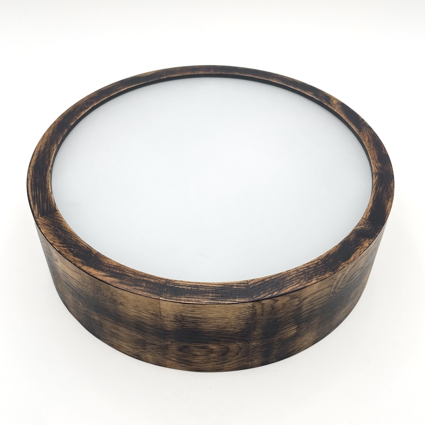 Taklampa OAK SMOKY 1xE27/15W/230V Ø 27,5 cm ek/mörkbrun