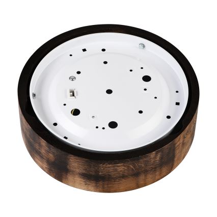 Taklampa OAK SMOKY 1xE27/15W/230V Ø 27,5 cm ek/mörkbrun