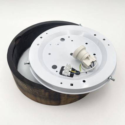 Taklampa OAK SMOKY 1xE27/15W/230V Ø 27,5 cm ek/mörkbrun