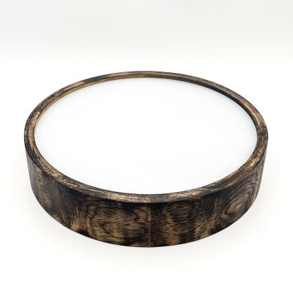 Taklampa OAK SMOKY 2xE27/15W/230V Ø 37,5 cm ek/mörkbrun