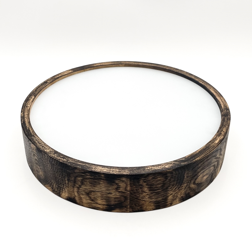 Taklampa OAK SMOKY 2xE27/15W/230V Ø 37,5 cm ek/mörkbrun