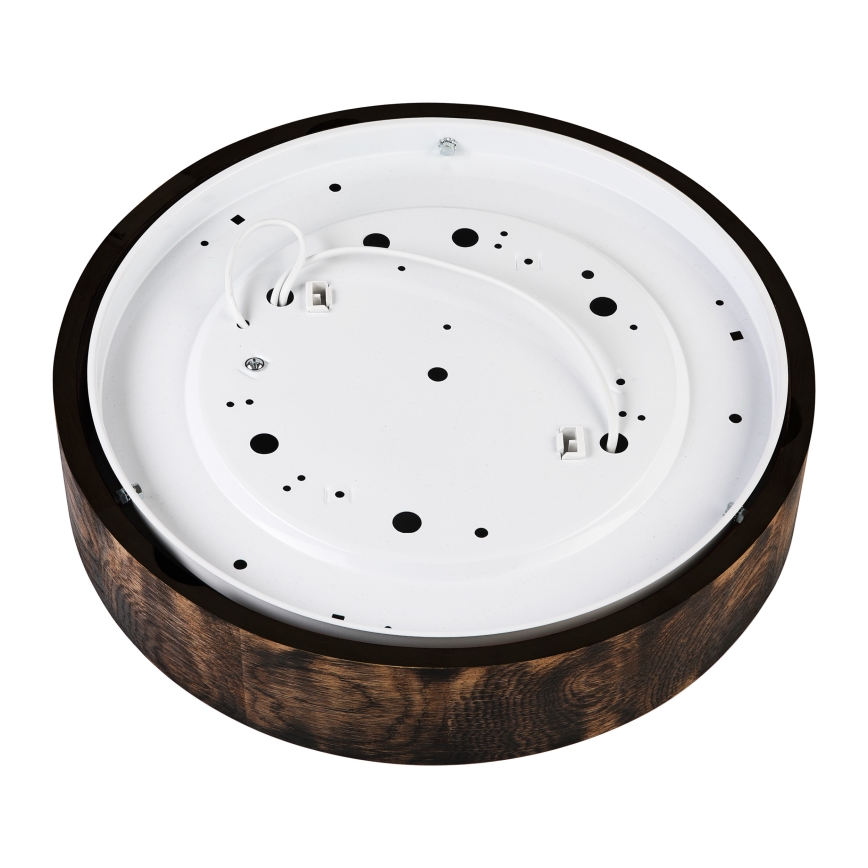 Taklampa OAK SMOKY 2xE27/15W/230V Ø 37,5 cm ek/mörkbrun