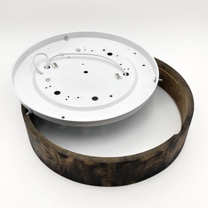 Taklampa OAK SMOKY 2xE27/15W/230V Ø 37,5 cm ek/mörkbrun